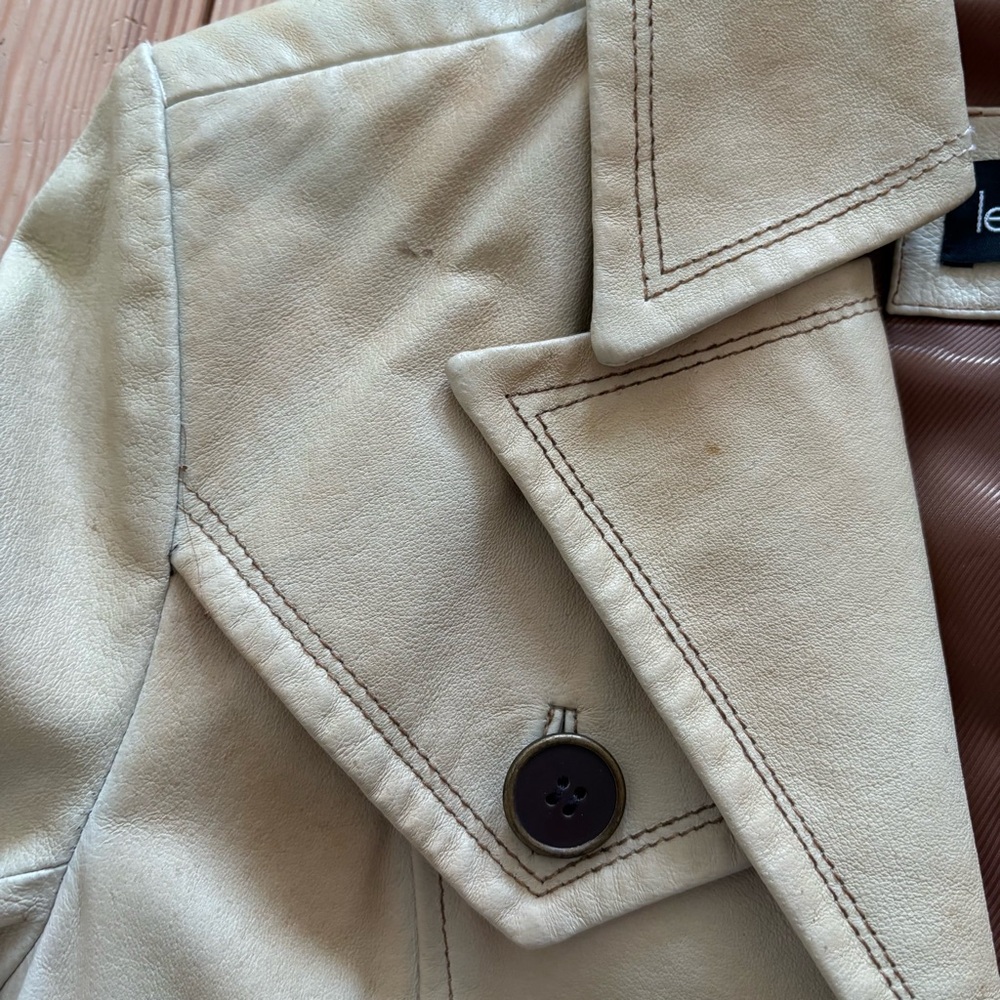 Vintage Le Chateau 70s Style Leather Trench Coat - Picture 11 of 16